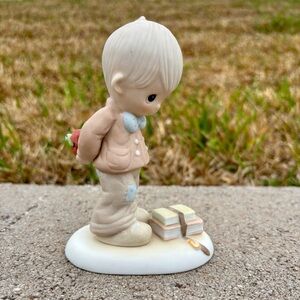 Precious Moments Figurine “It’s the Inside That Counts” Boy Books Porcelain Vtg